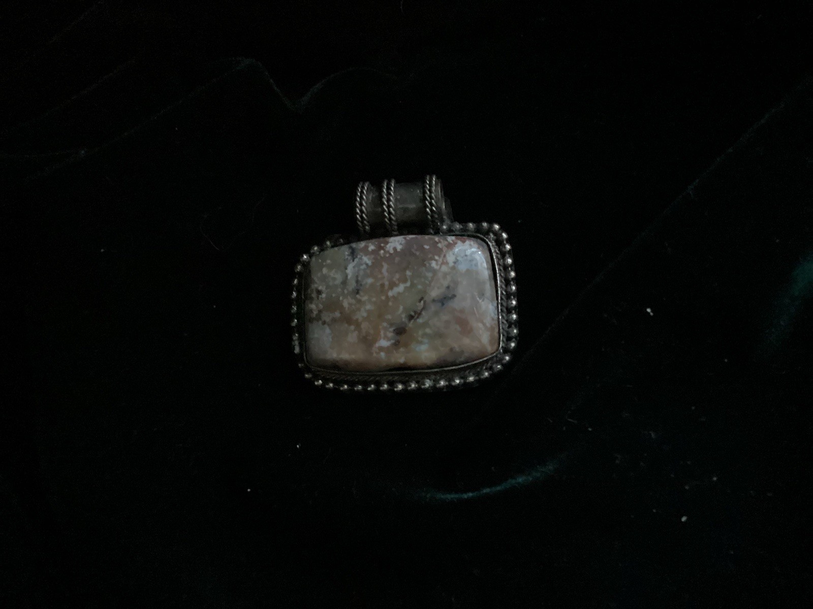 Genuine Stone Pendant, Tan Brown White Rust Black Gray ￼