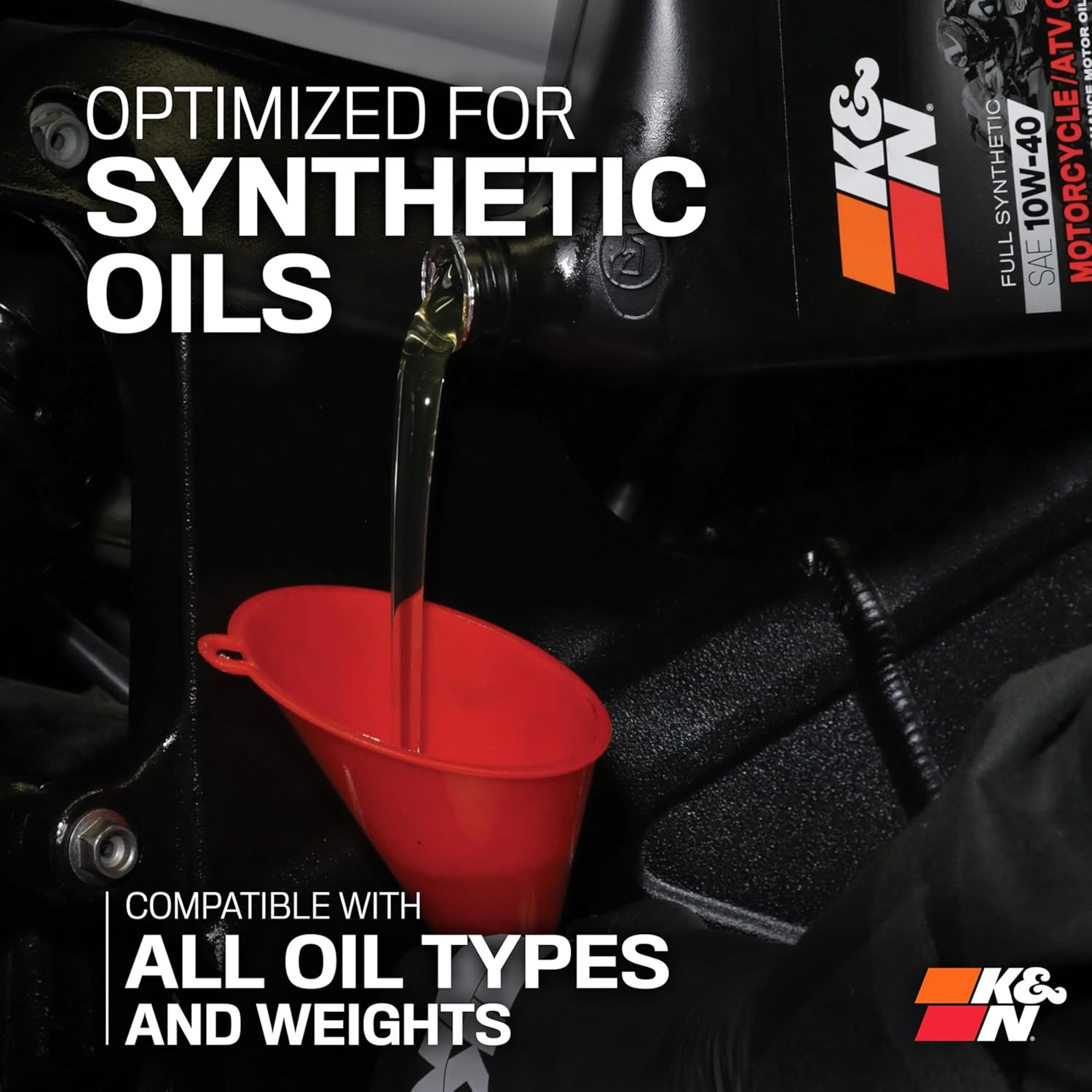 Motorcycle Oil Filter: High Performance, Premium, Designed to Be Used with Synth
