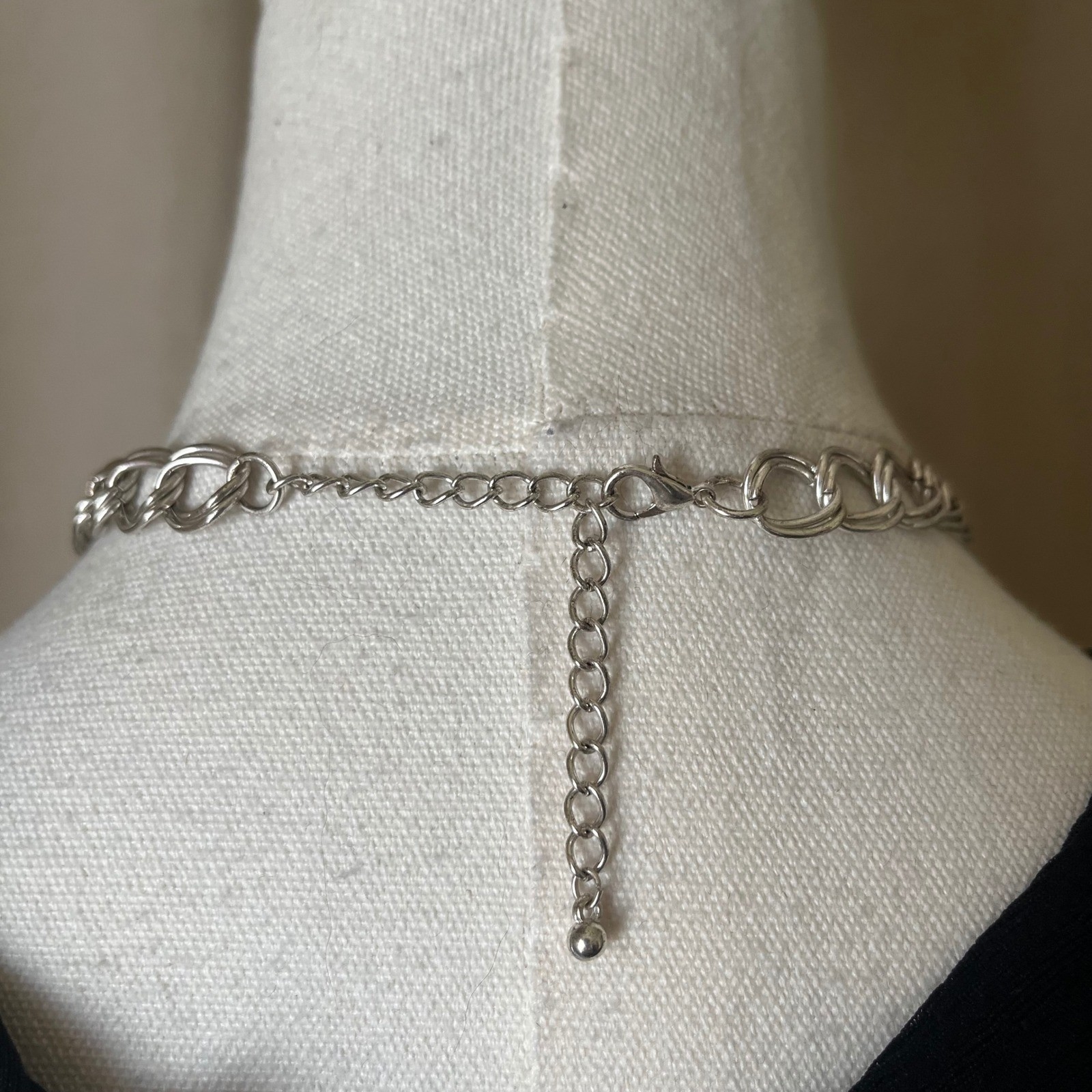 Hammered Silver Statement Bib Necklace 16-19″ Chunky Sculptural Collar