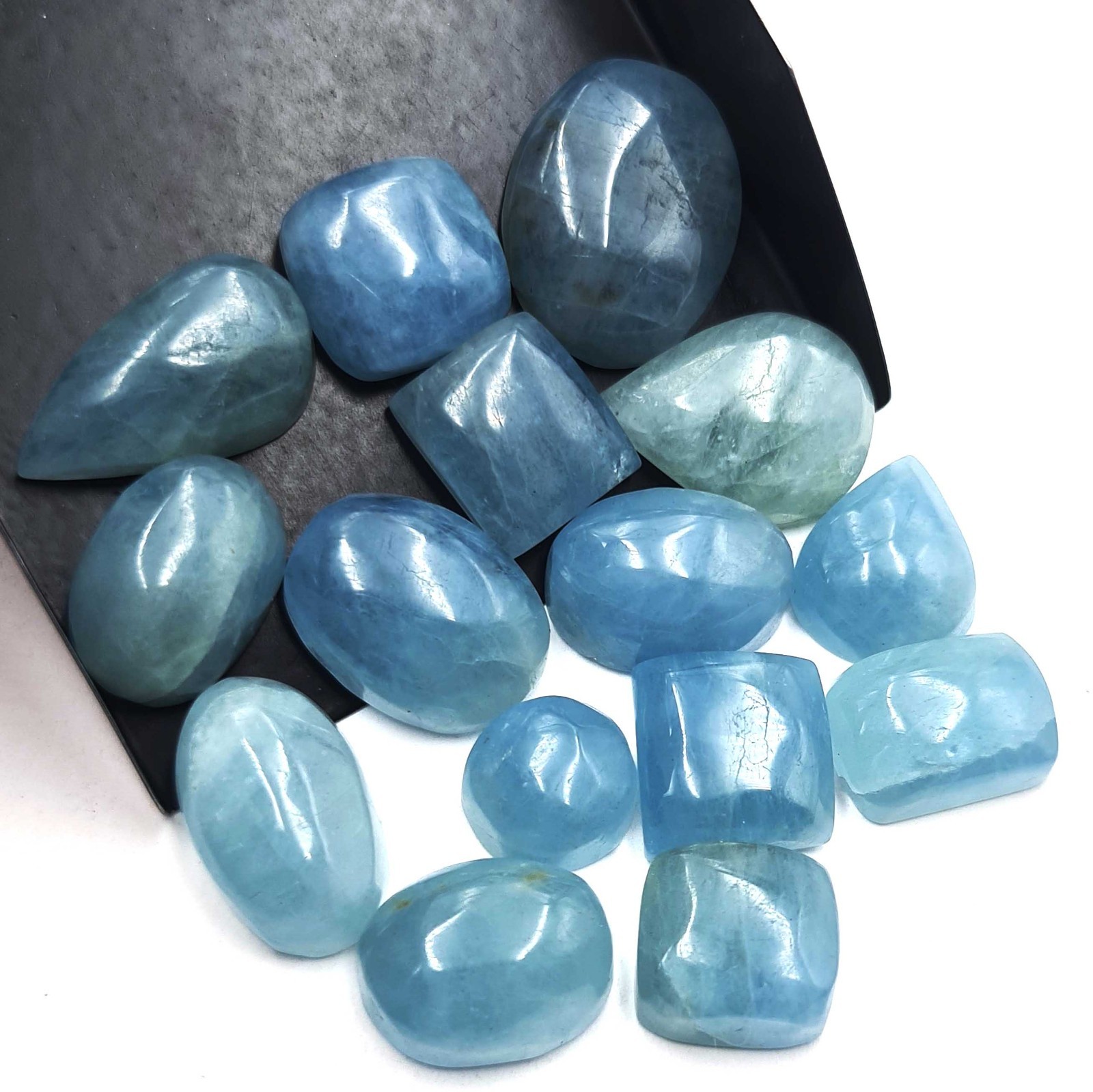 Natural Aquamarine Mix Shape Cabochon Gemstone Lot 8-10 Pcs 8*12-15*22 MM 100 CT