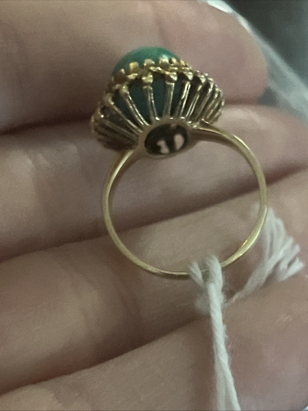 14K Cabochon Ring Yellow Gold Stamped 585 HH