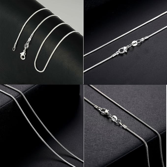 925 Sterling Silver Stamp Shiny Snake Chain Necklace UK Stock Same Day Dispatch