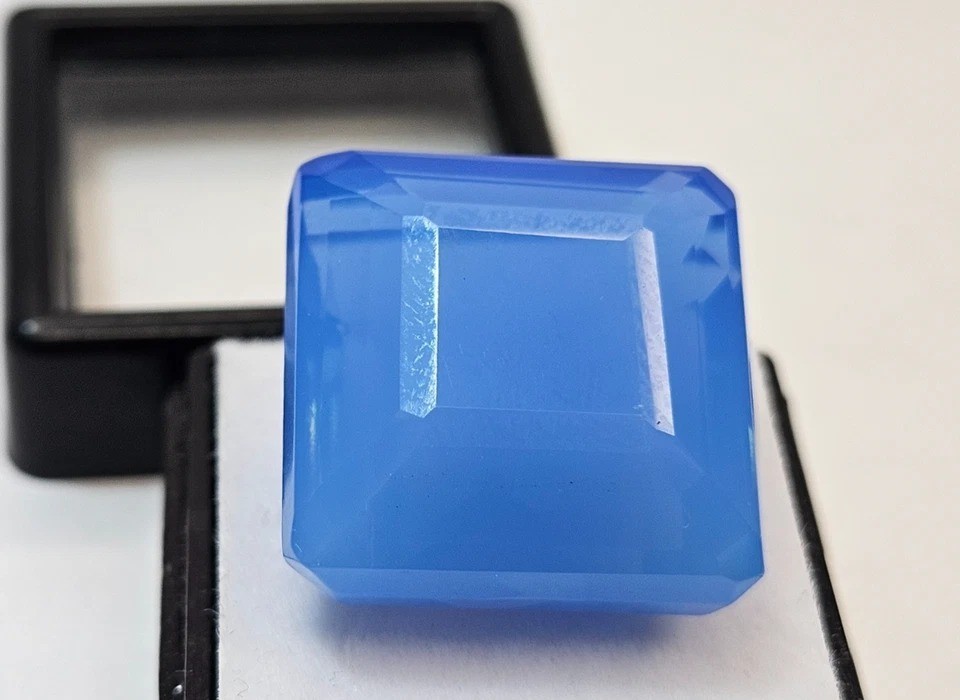 Square Cut Cornflower Blue Opal Welo 58-60 Ct Natural Loose Gemstone