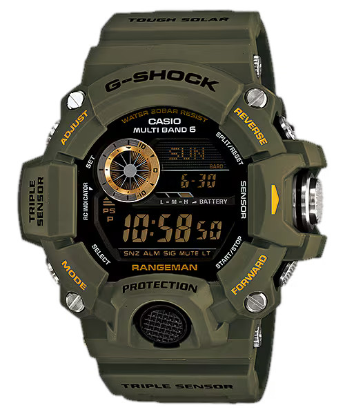 Casio G-Shock GW-9400 Series Black Dial Green Resin Watch GW9400-3