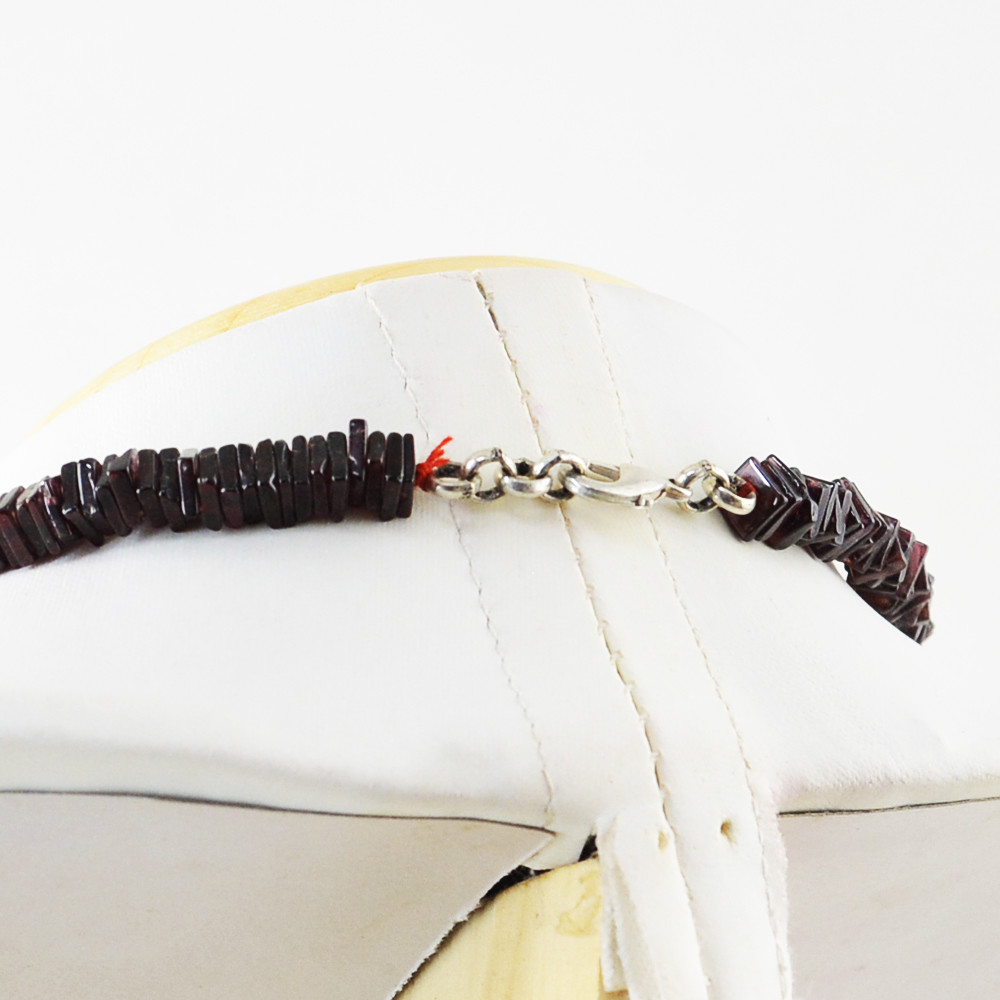 218.00 Cts Natural Single Strand Red Garnet Untreated Beads Necklace NK 13E23