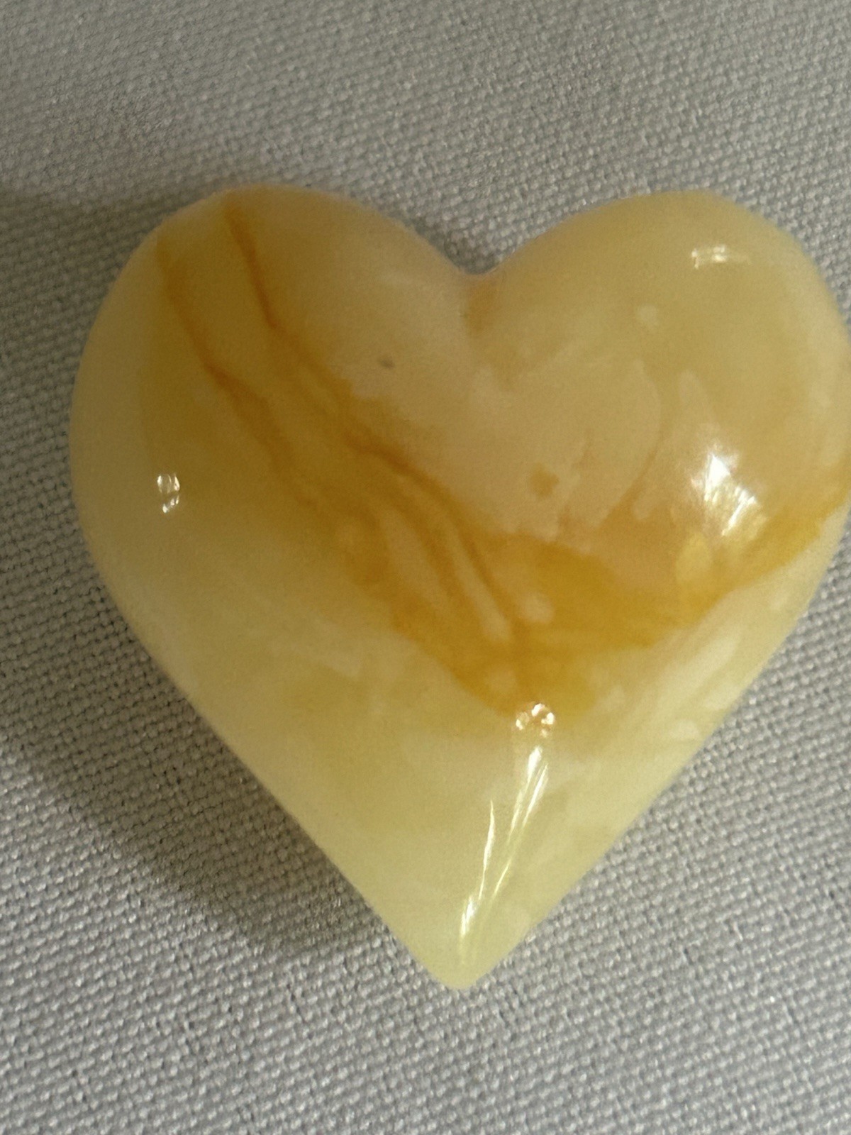 Baltic Butterscotch Natural Solid Amber Puffy Heart 1.5” X1.5” 9.2 grams