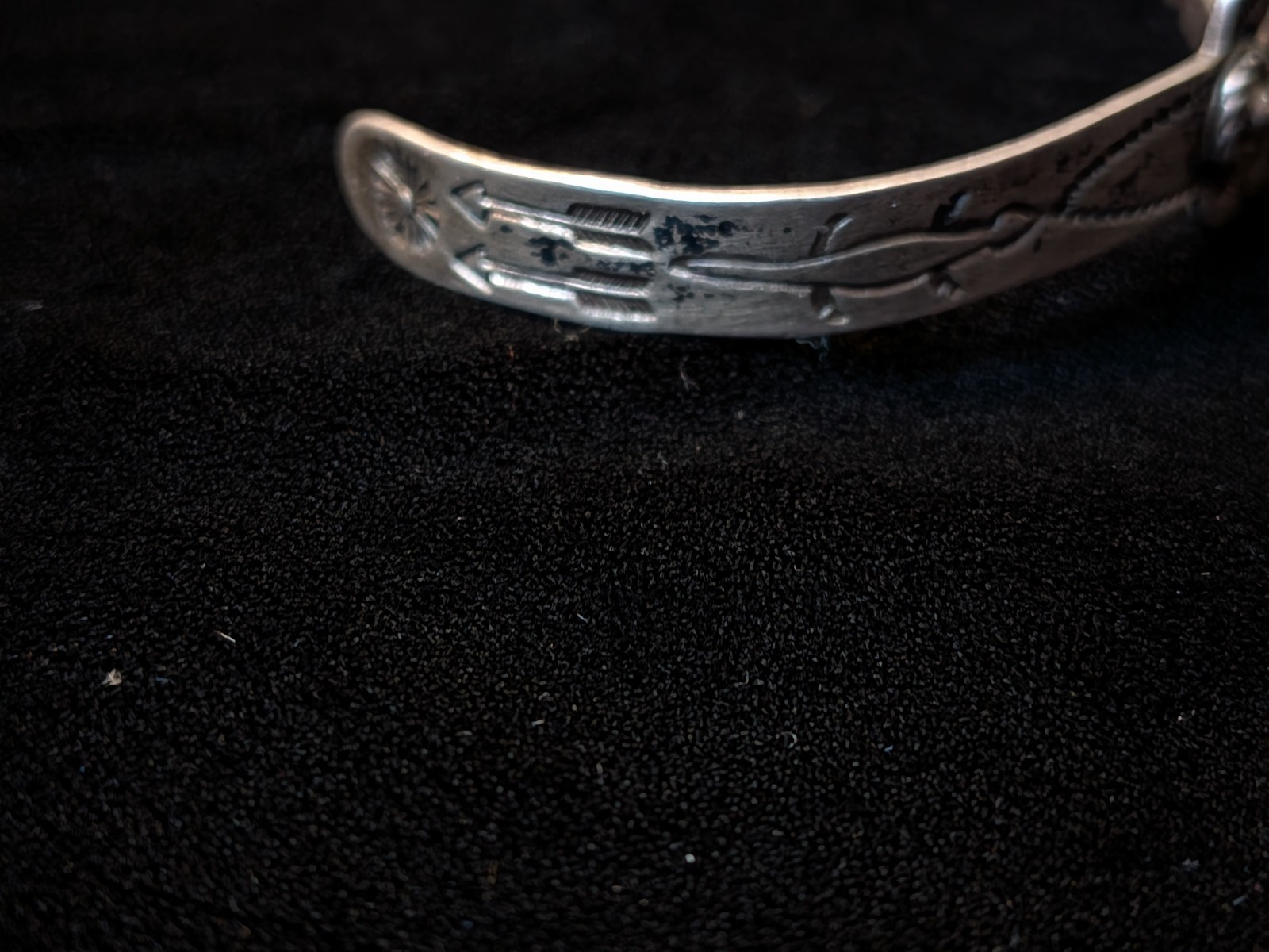 Vintage Fred Harvey Era Southwestern Sterling Silver Turquoise Cuff Bracelet