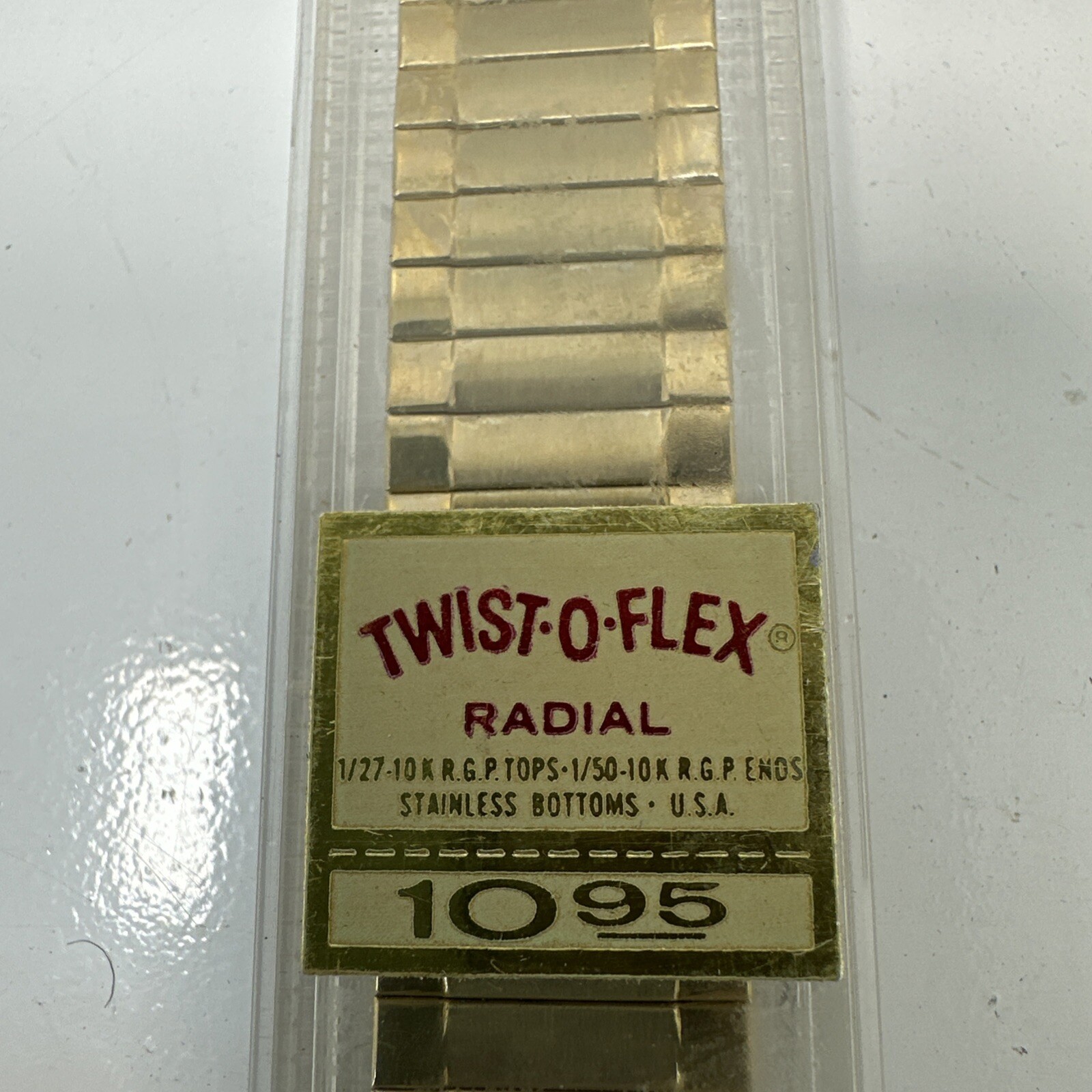 Speidel Twist-O-Flex Mens Expansion Watch Band Long 1243 Yellow Radial NOS