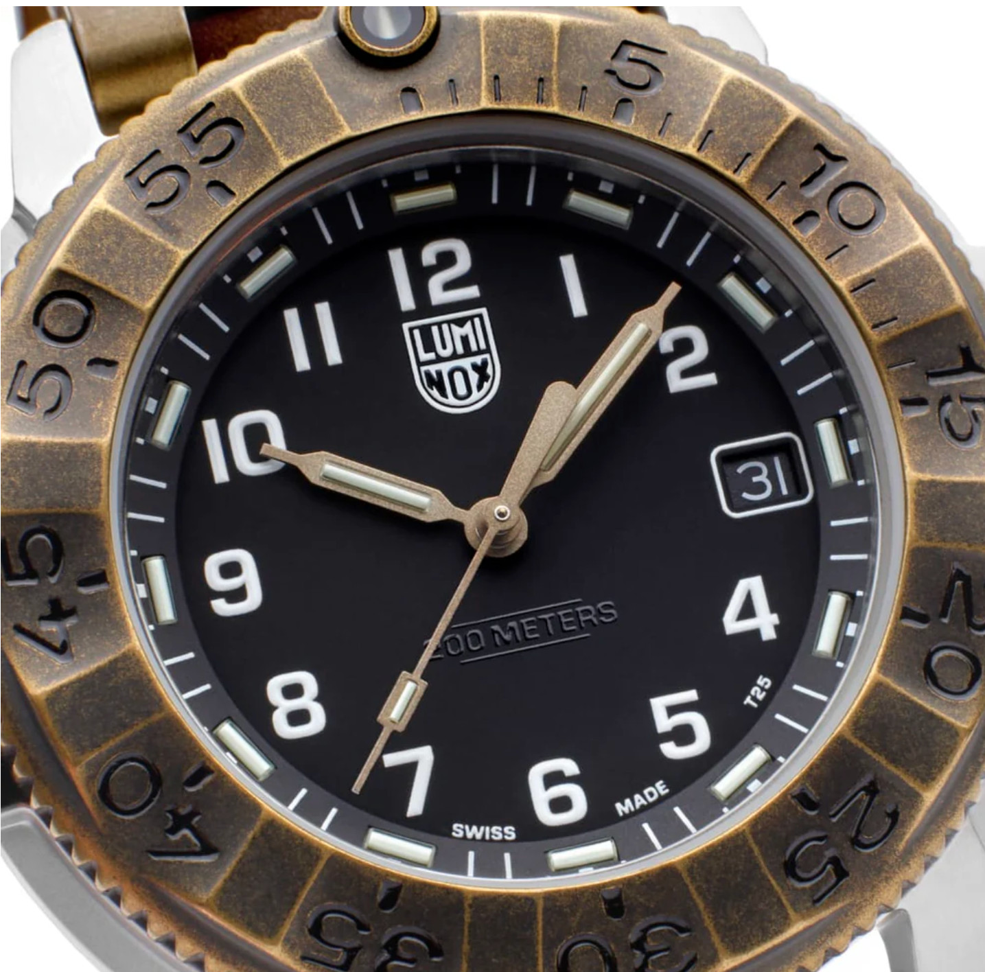 Luminox XL.1301.LG 43mm Swiss Quartz Adventure Leather Sapphire 200M Watch