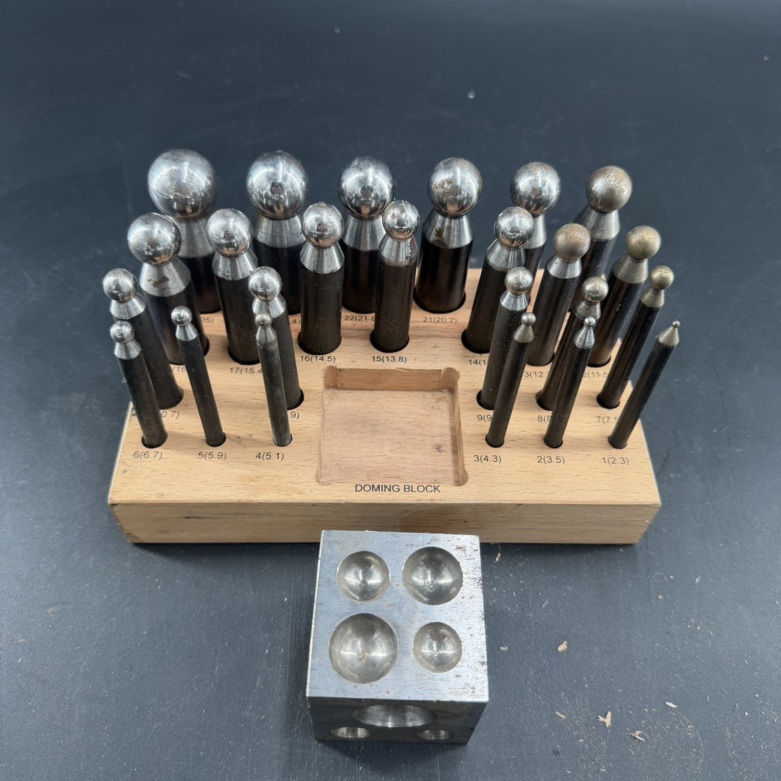 25 Piece Dapping Doming Punch Block Set 2.3 mm to 25 mm Jewelry Making Metal