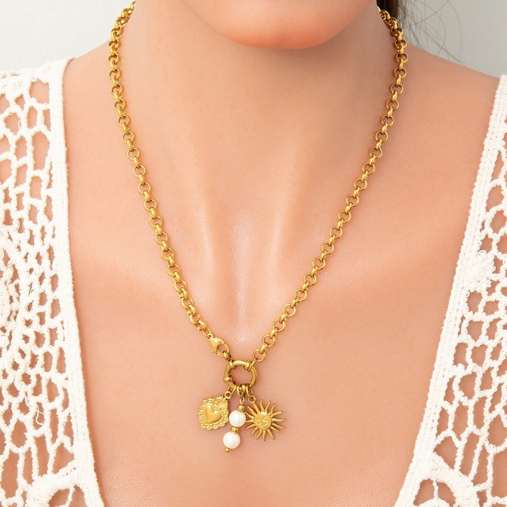 40+5cm Non Tarnishing 18K Boho Charm Necklace