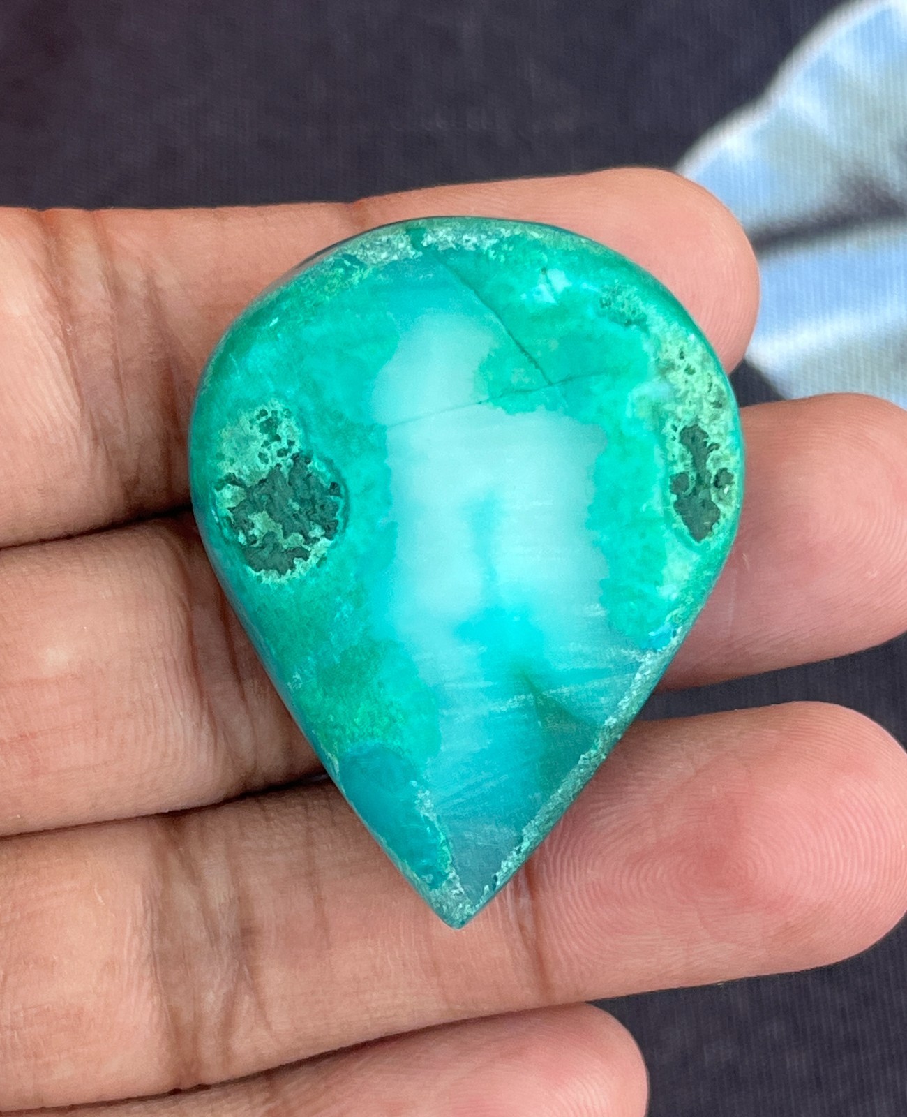 Oval Green Druzy Agate Cabochon For Jewelry Making ( 40X32X10MM, 85.85 CT )