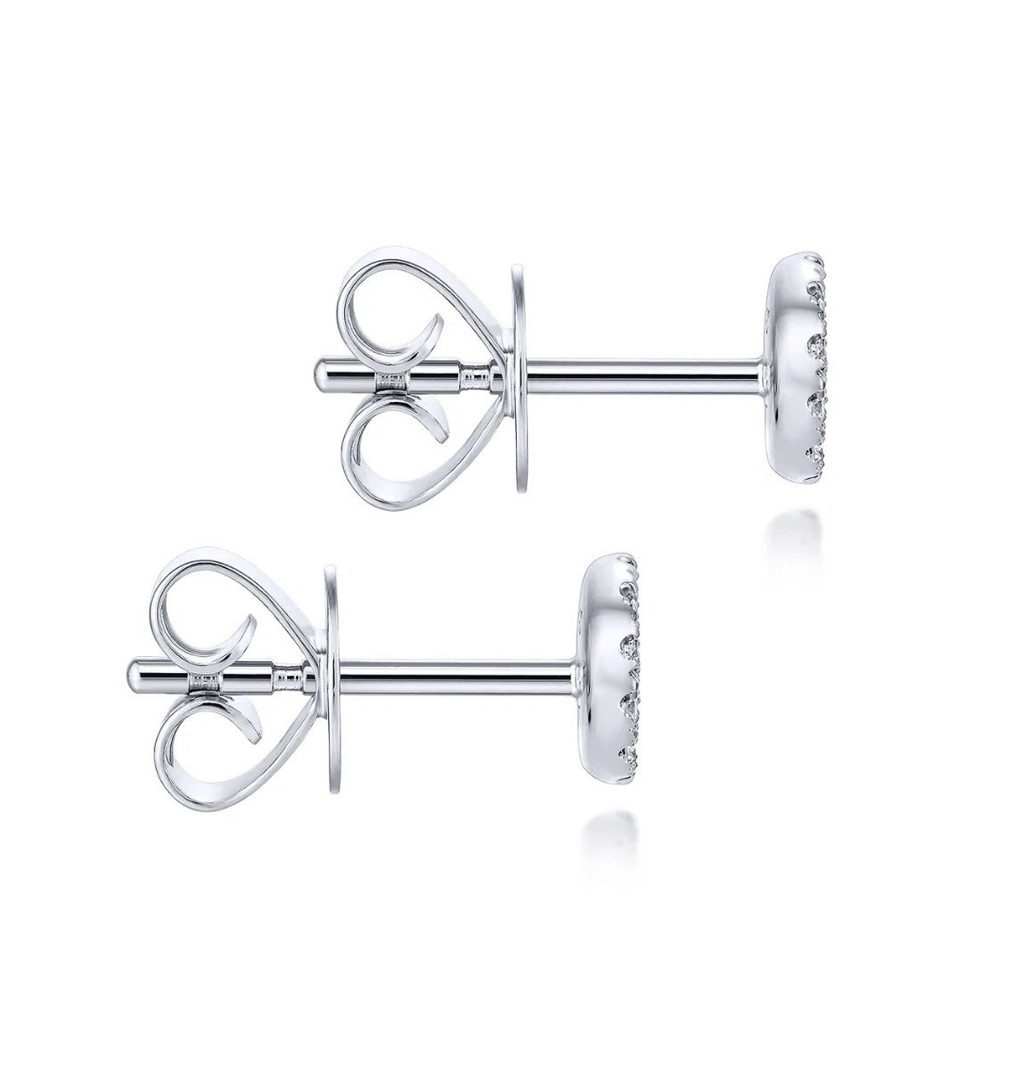 gabriel&co 14K White Gold Round Cluster Diamond Stud Earrings