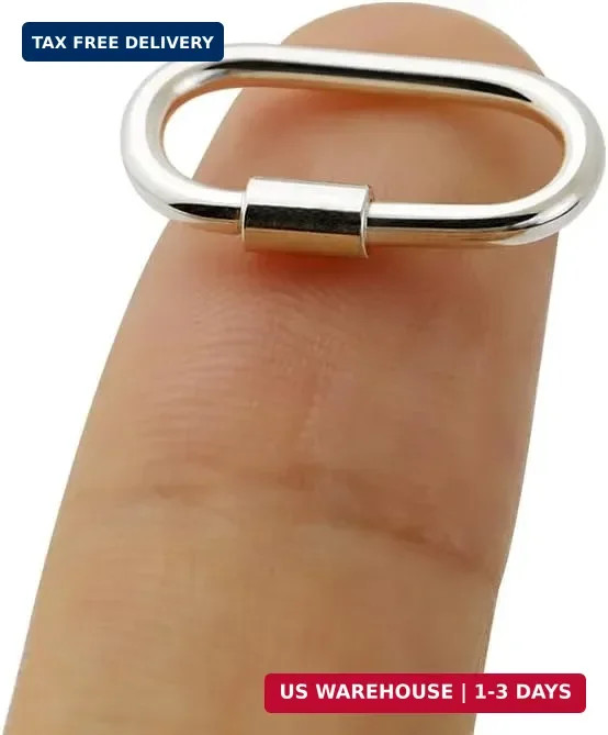 Link Lock Jump Ring 925 Sterling Silver Jewelry Components Carabiner Clasp, Jewe