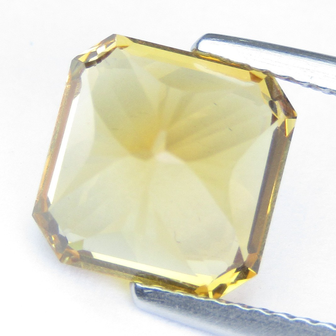 3.35Cts Ravishing Natural Citrine 8.7mm Asscher Cut Loose Brazil Gemstone–VIDEO