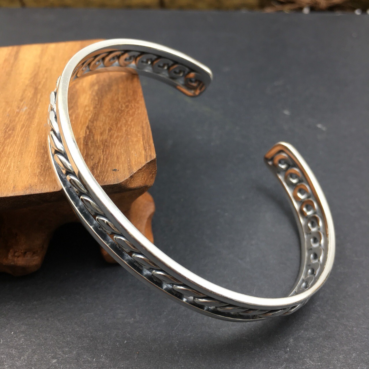A25 Armspange Kringel Muster Sterling Silber 925