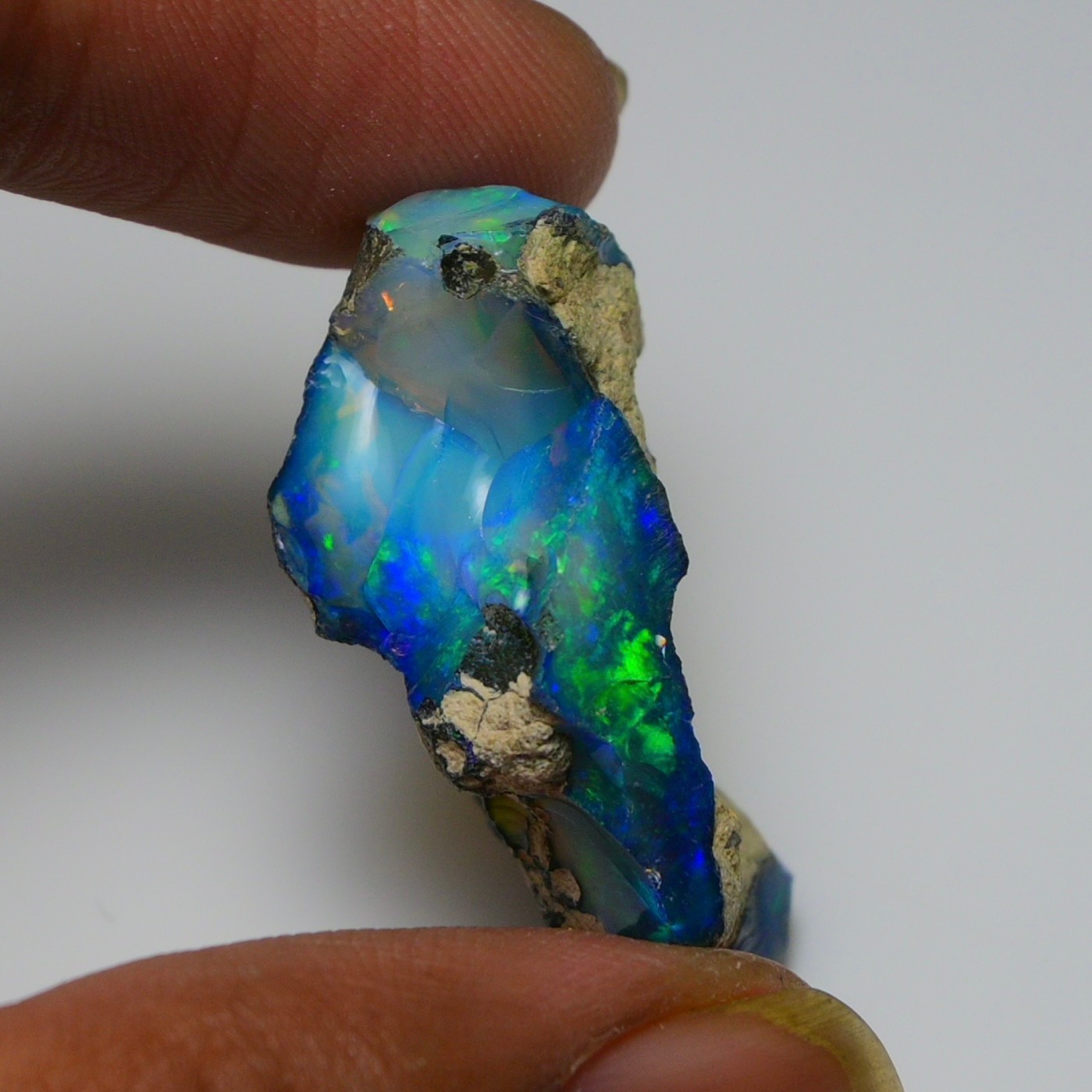 20.00 Ct Natural Black Ethiopian Opal Rough, Fire Opal Gemstone, Welo Opal Raw