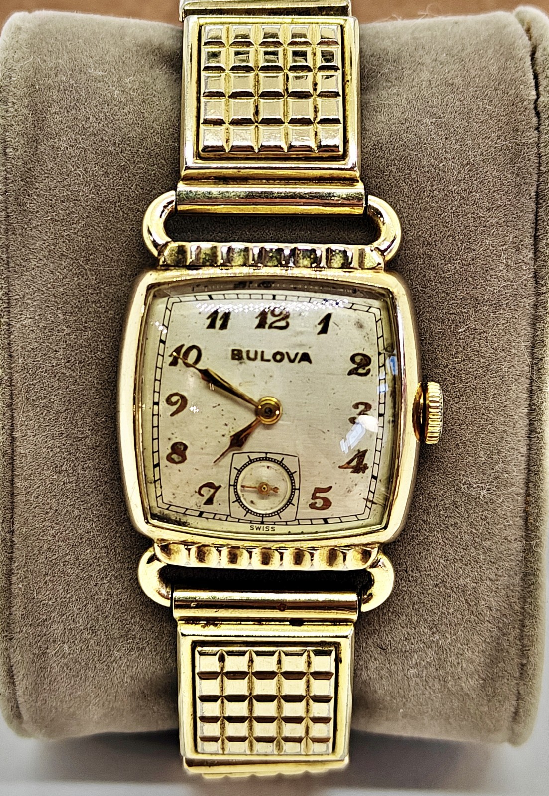 Vintage 1950 Bulova Director Men’s Watch 10BC 15J Gold Filled Speidel Bracelet