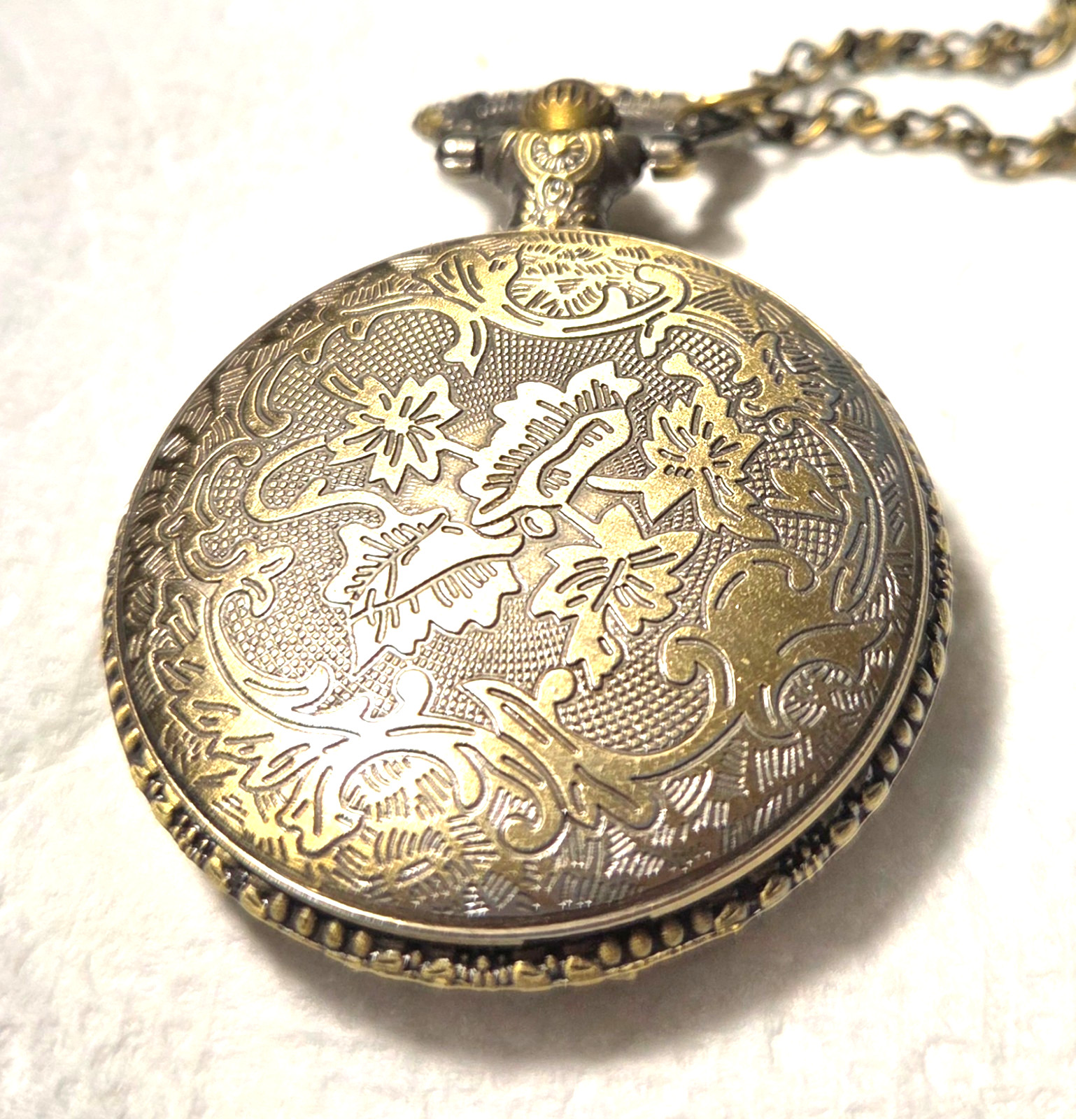 MASONS POCKET WATCH BRONZE QUARTZ ANALOG 80cm CHAIN 4.5cm/1.77inches