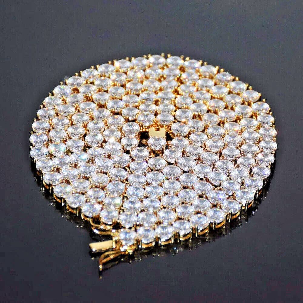 Tennis Chain Necklace Zircon Men Women Iced Out Hip Hop 6mm Copper Love Gift New