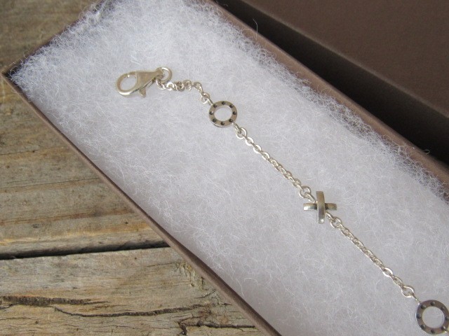 NEW SILPADA A2173 Sterling Silver X0 Hugs & Kisses Ankle Bracelet 9.5in A 2173