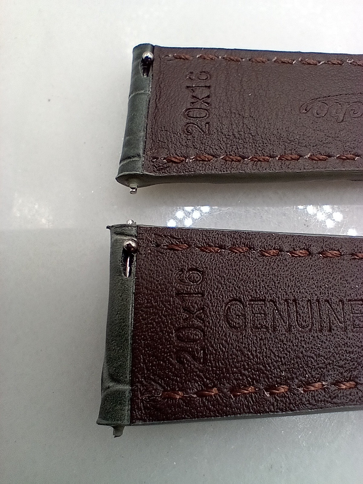 New 20mm Geckota Watchgecko Alligator Grain Calf Leather Grey Watch Strap 6B148