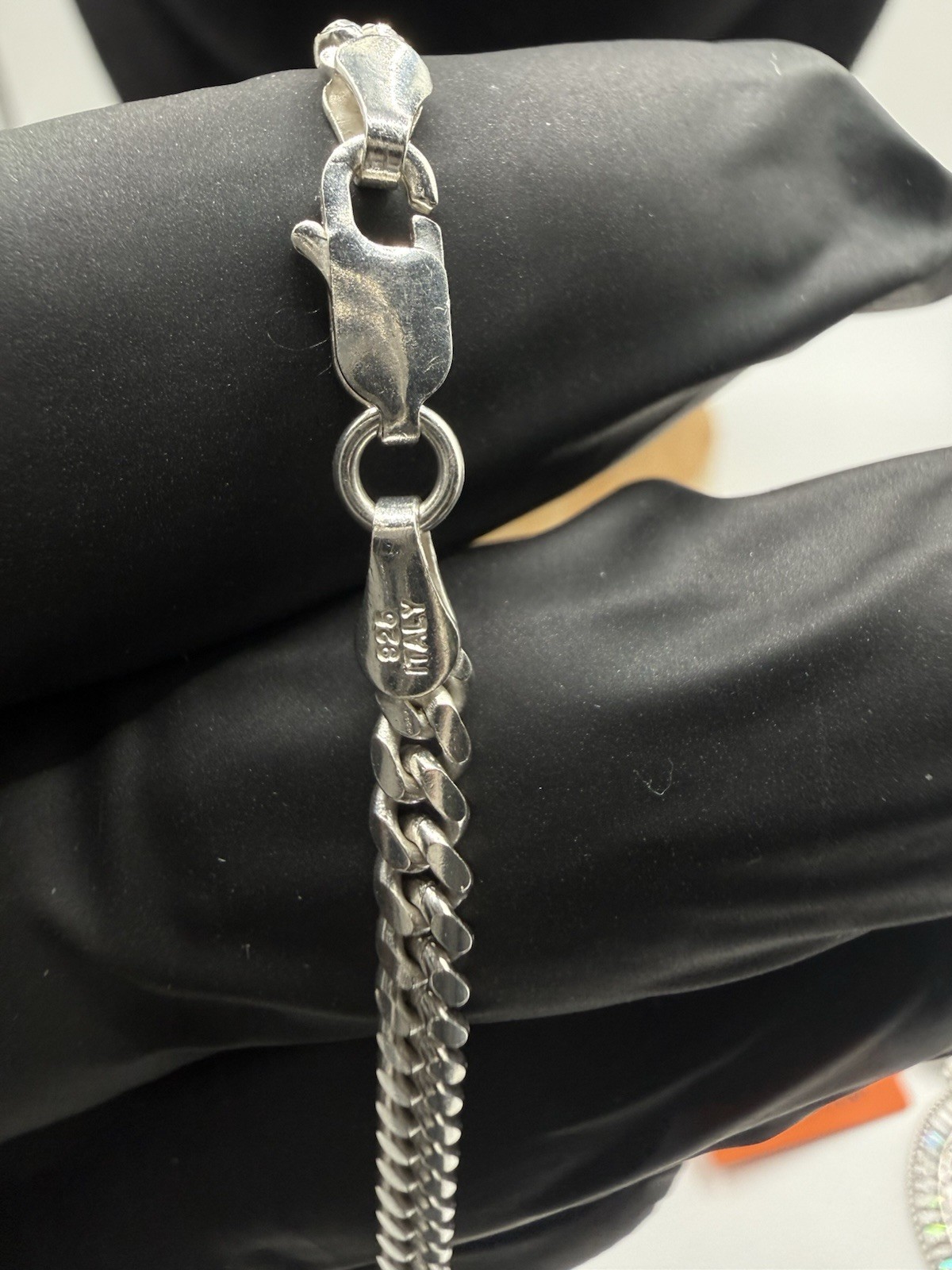 Sterling 925 Miami Cuban 24 4mm Chain with Moissanite Last Supper Pendant 24 In