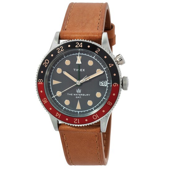 Timex Waterbury Traditional GMT Quartz Coke Bezel Men’s Watch TW2V74000VQ New