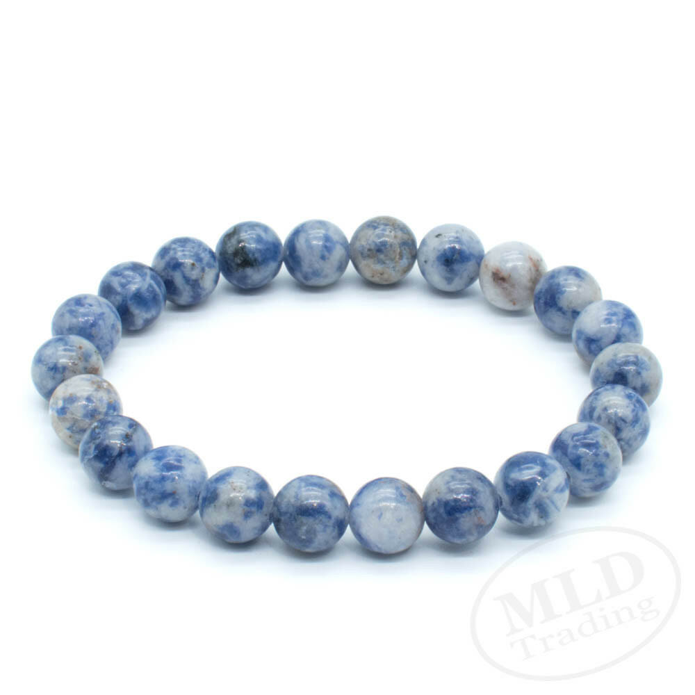 High Grade Natural Blue Sodalite Stone Stretch Bracelet 7″ – 8mm Round Beads