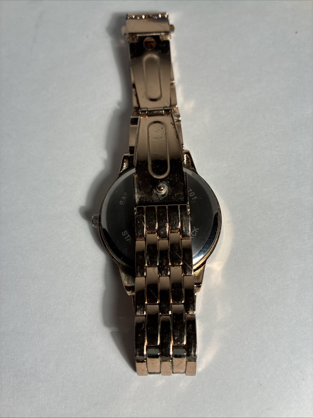 Rose Gold Tone Multi Dial Watch Day Date Japan Movement Base Metal Untested
