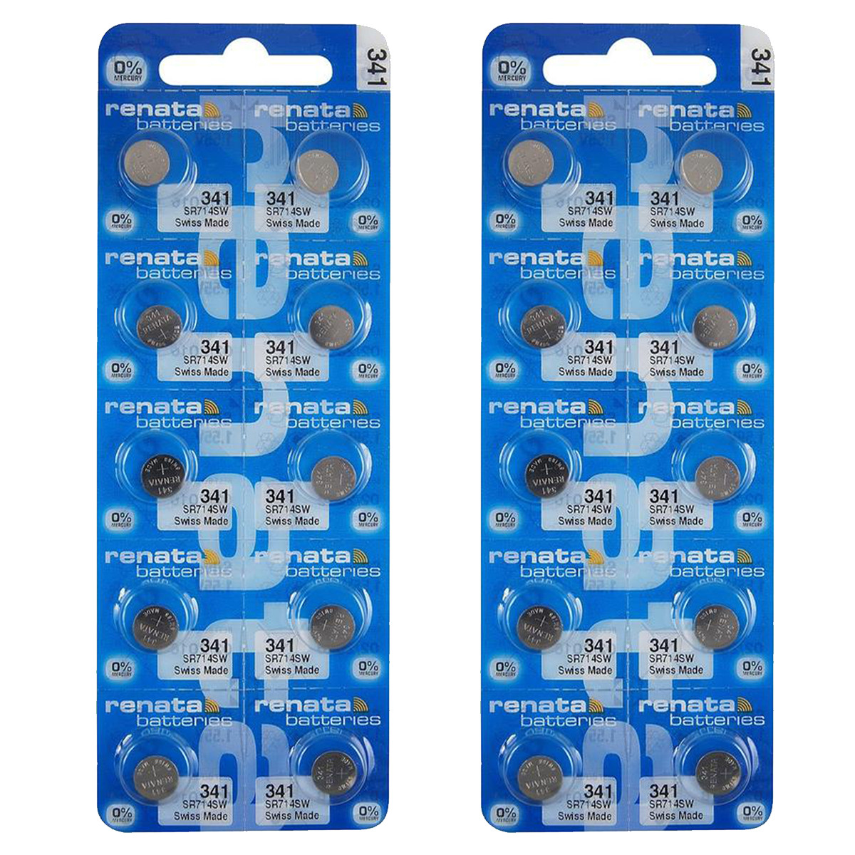 Renata 341 SR714SW 1.55V Silver Oxide Watch (20 Batteries) – Made in Switzerland