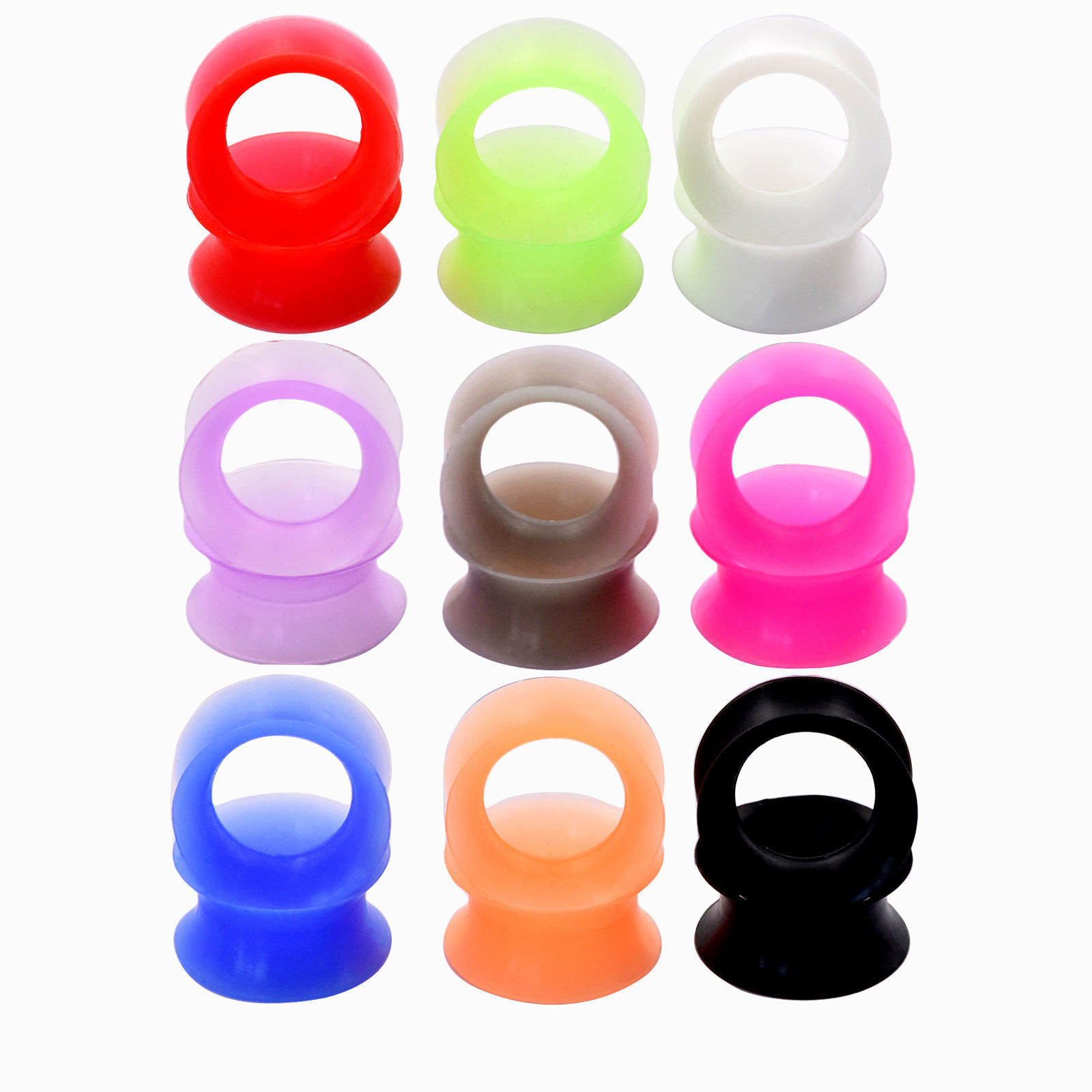 Lot 36pcs Silicone Ear Gauges Flesh Tunnel Plugs Body Piercing Jewelry Wholesale