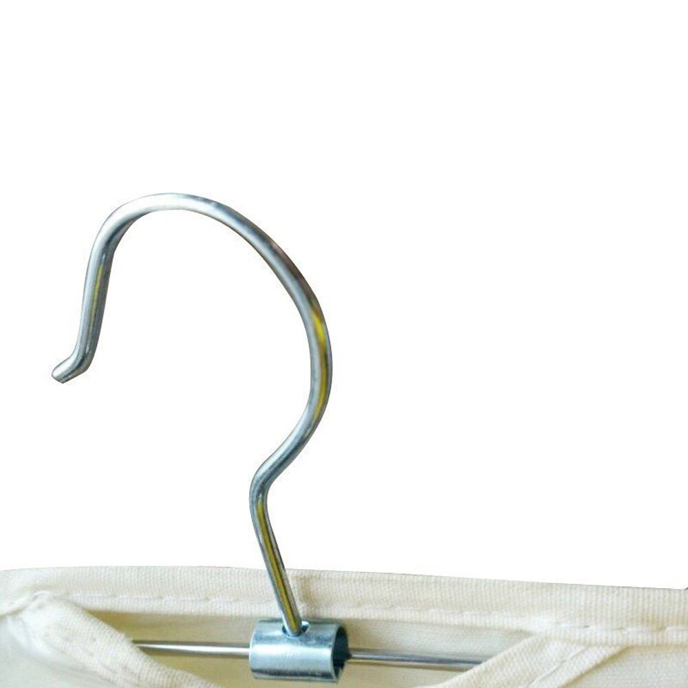 80 Pocket Hanging Jewelry Organizer Non-woven Fabrics Vinyl Metal Hanger Beige
