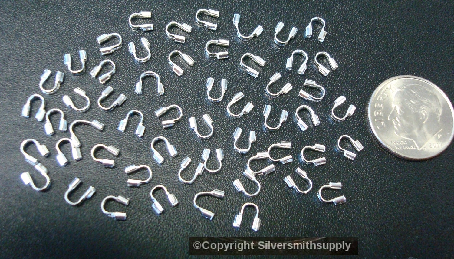 Wire Protectors SILVER plated crimping loop protects flex wire 5mm 50pcs FPC090A