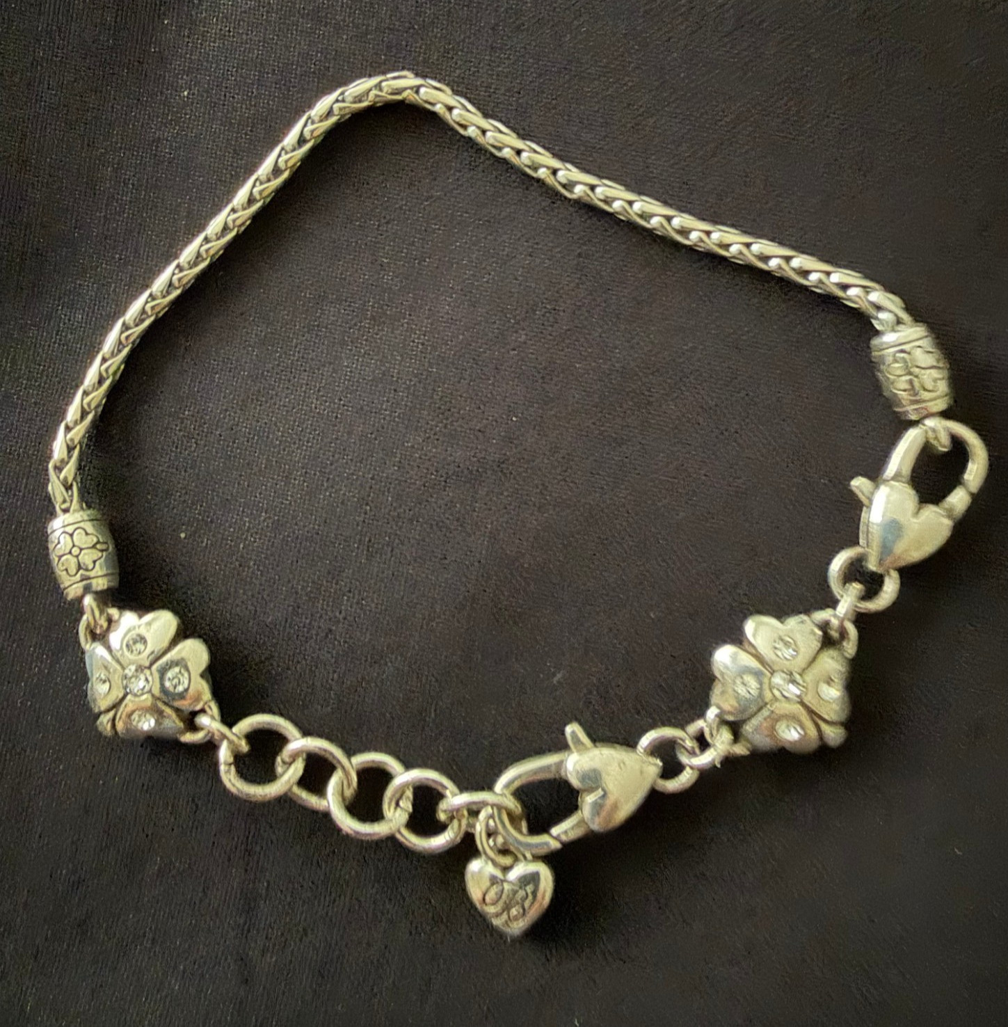 Brighton Jewelry Lucky Me Clover Charm Bracelet & 4 Slider Charms