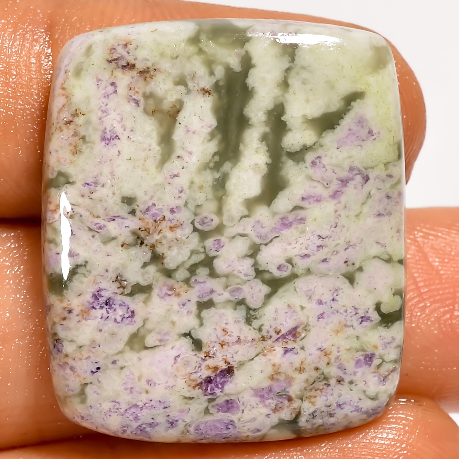 100% Natural Peace Jade Radiant Cabochon Loose Gemstone 39 Ct 27X23X5 mm UG-3372