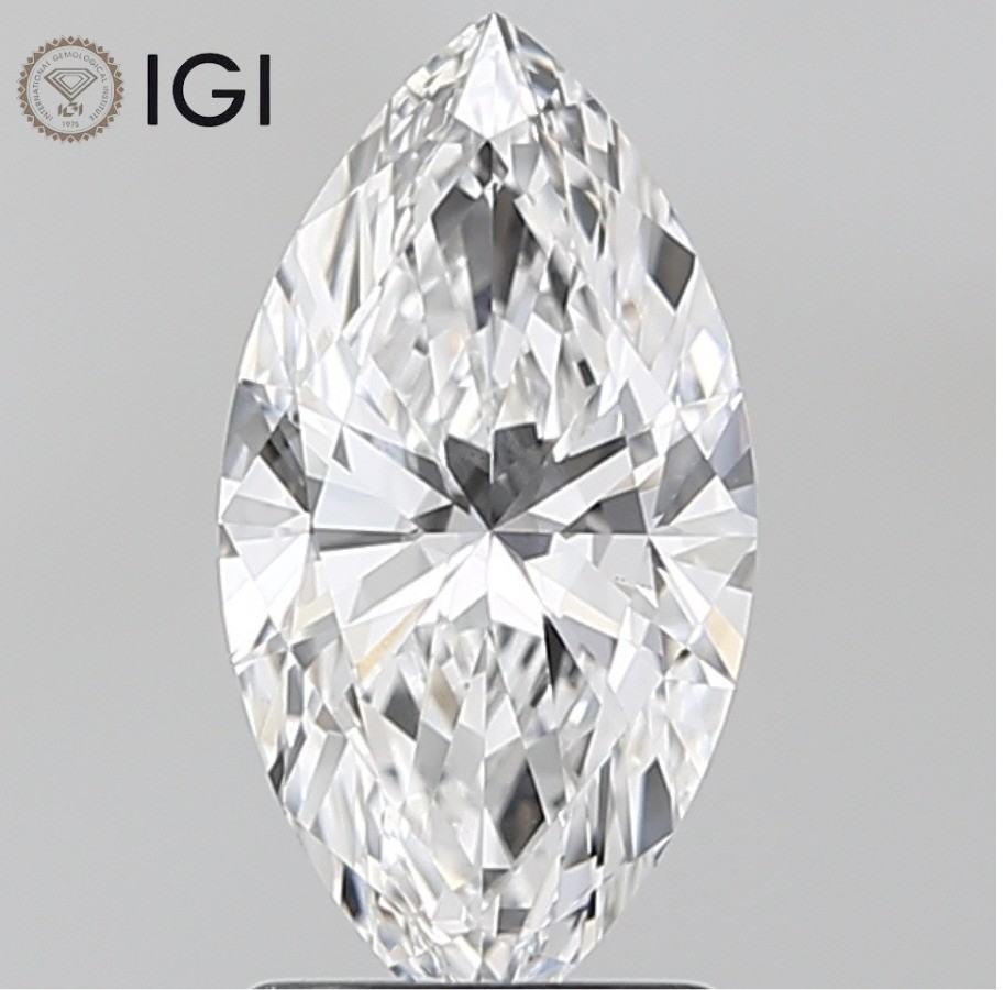 2 Ct Marquise Cut IGI Certified Lab Grown CVD Diamond F Color VS1 Clarity Stone