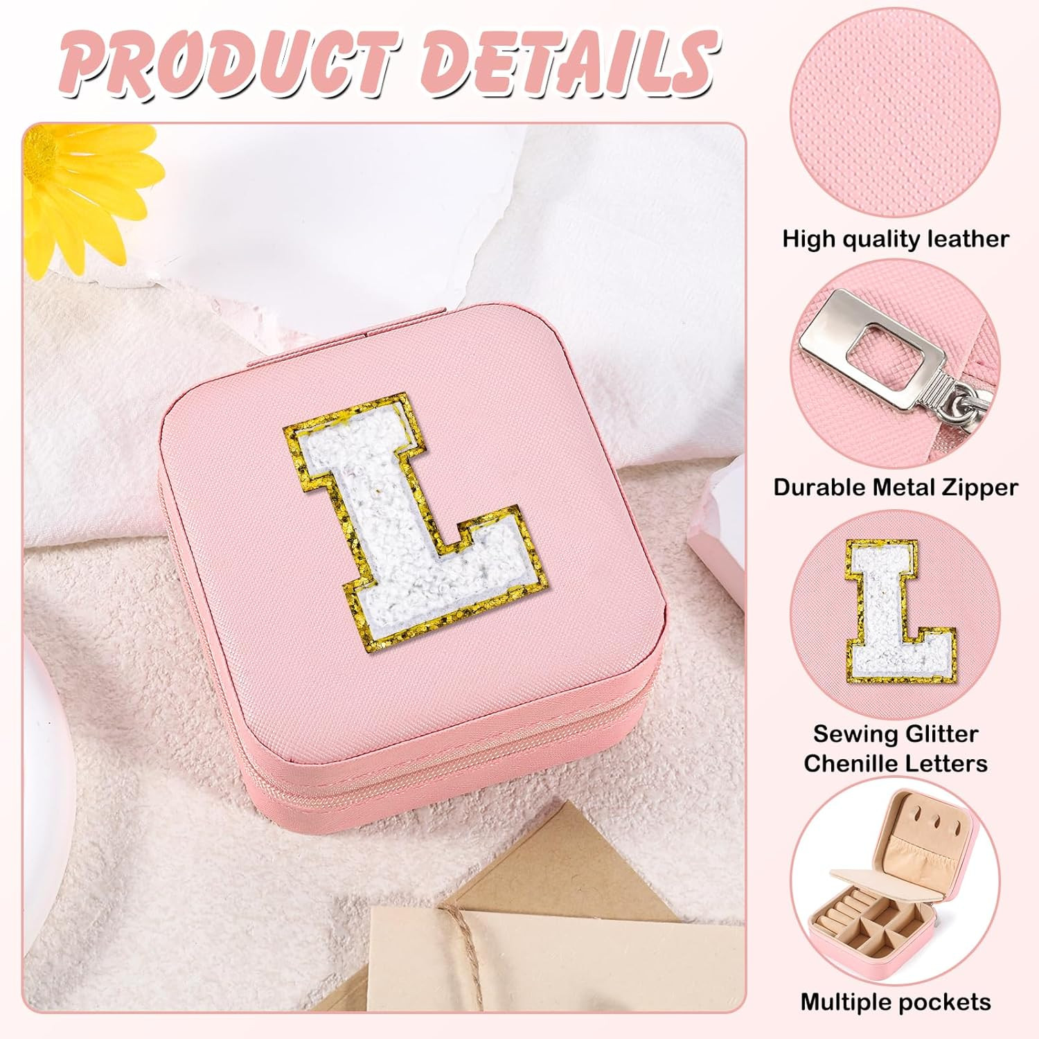 Travel Jewelry Case for Women Girls Daughter Birthday Gift from Mom Dad Jewelry