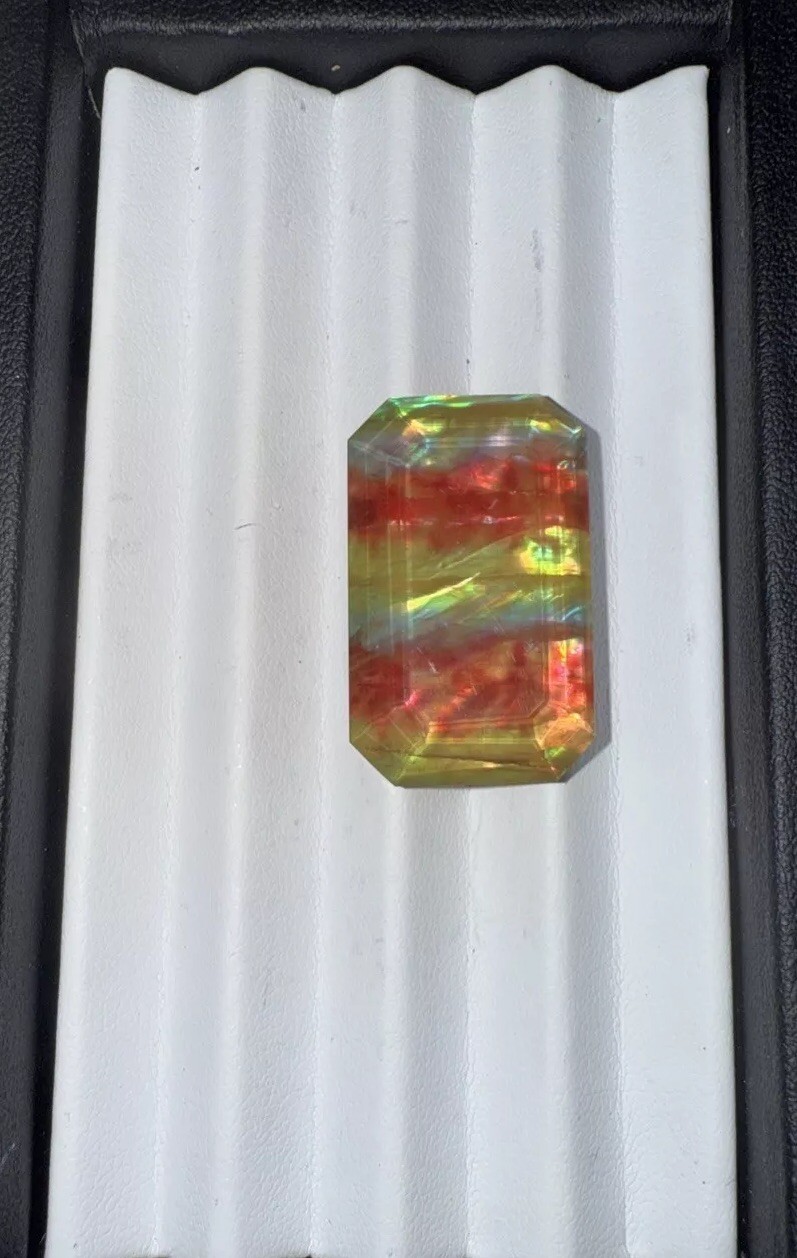 Huge Certified 33.95Ct. Madagascar Emerald Facet All Natural Ammolite Triplet