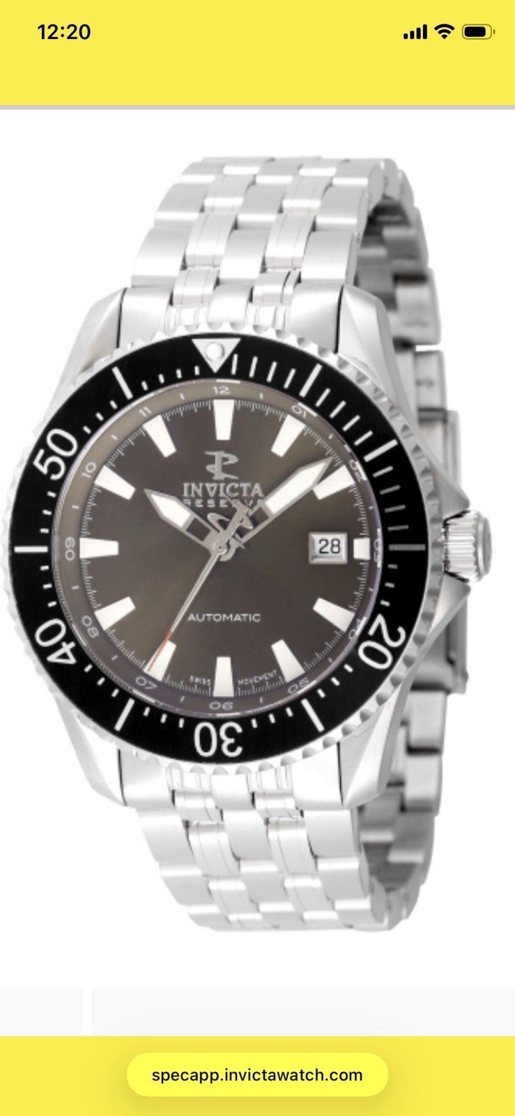 Invicta Reserve 44mm Pro Diver Swiss Automatic Limited Edition Watch,Model 49235