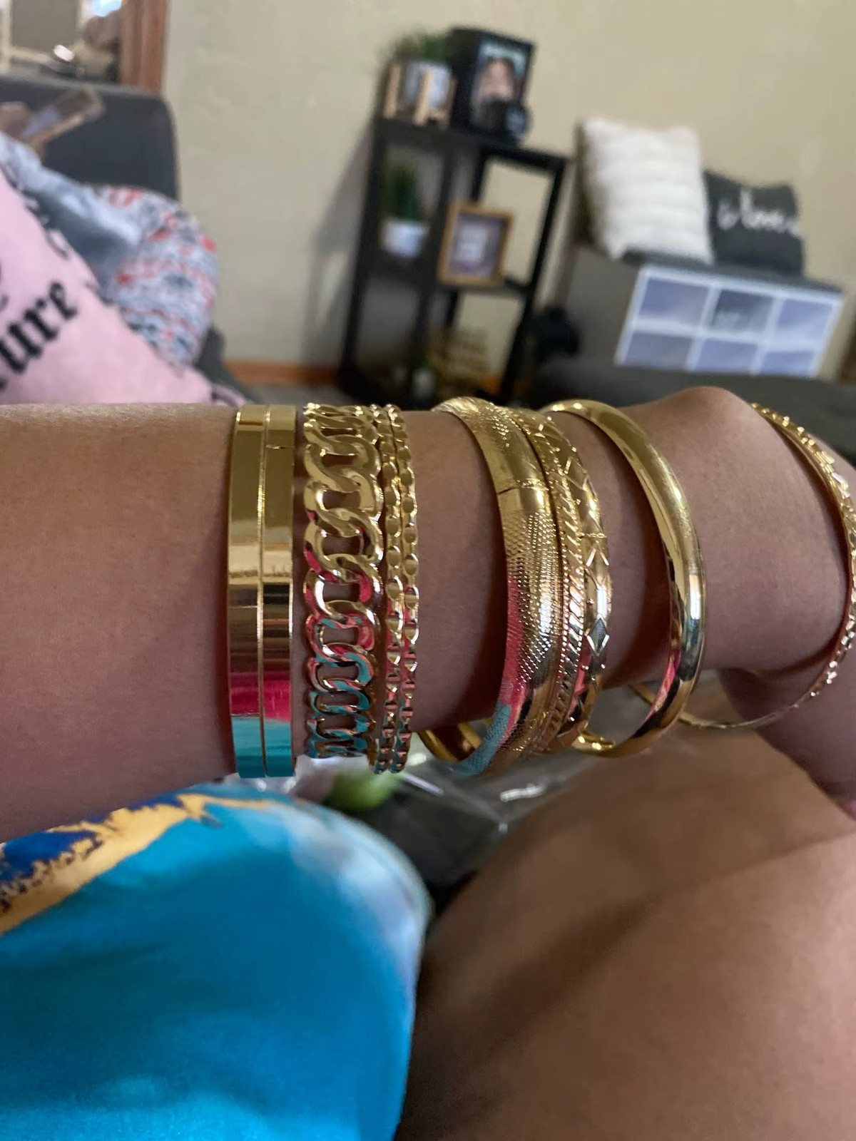 10 Bohemian Bracelet Set Gold Silver Color Stackable Bangles Retro Link Jewelry