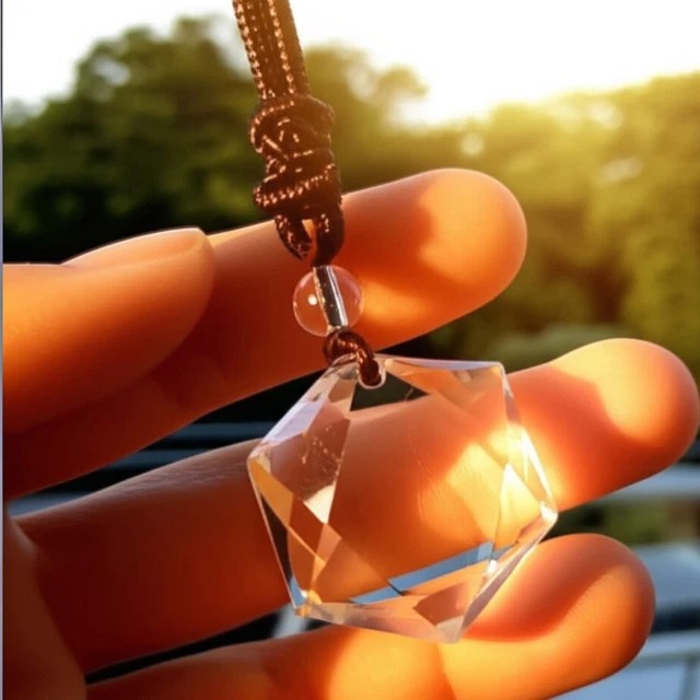 Natural Clear Quartz Hexagram Pendant Talisman Meditation Rope Unisex Necklace