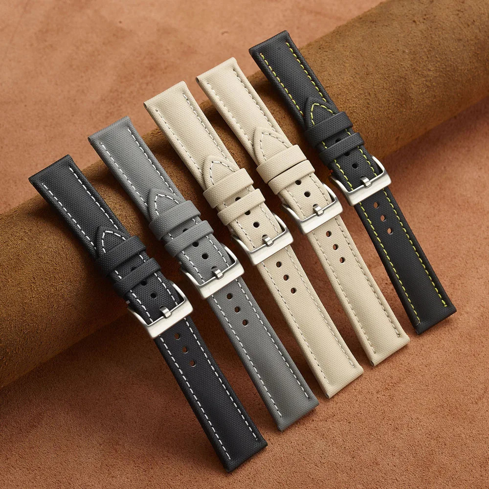 Nylon Canvas Watch Strap 18 19 20mm 21 22mm 23mm 24mm Sailcloth Waterproof Band