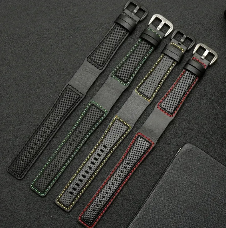 Leather Watch Strap For Dietrich OT-3 OTC-AO1 24mm Black Cowhide Wrist Band