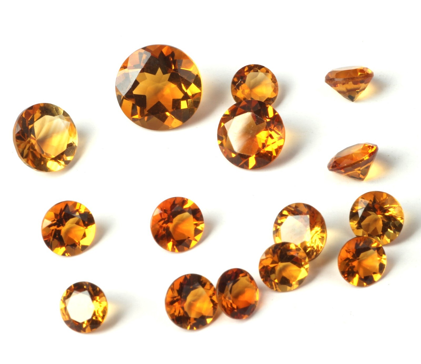 Natural AAA Citrine Cut Faceted Round Loose Gemstone For Making All Type Jewelry