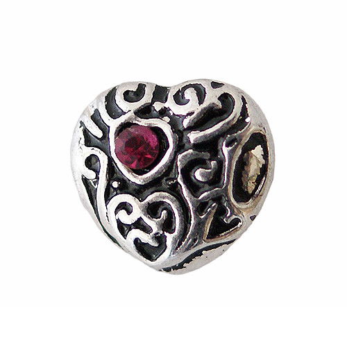 Mini Snap Jewelry Pink Heart Swirl Valentine fits 12mm Petite Ginger Style Charm