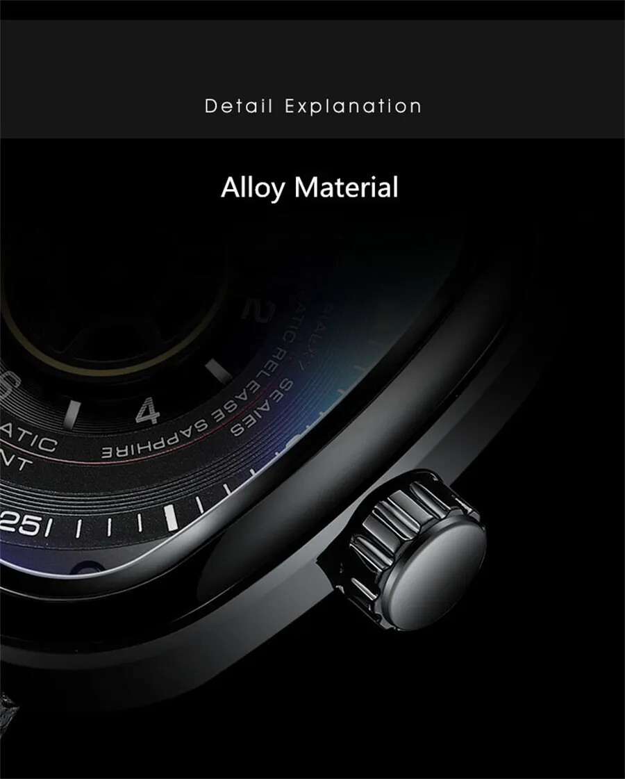 2025 New Mechanical Watch for Men Breathable Leather stainless Steel Automatic