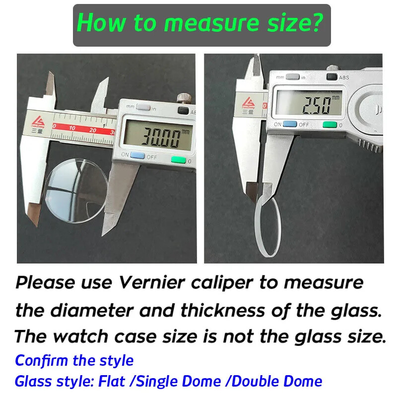 Double Dome Sapphire Lens Watch Glass 1.7 to 2.5mm 3.0mm Watch Crystal 20mm-41mm