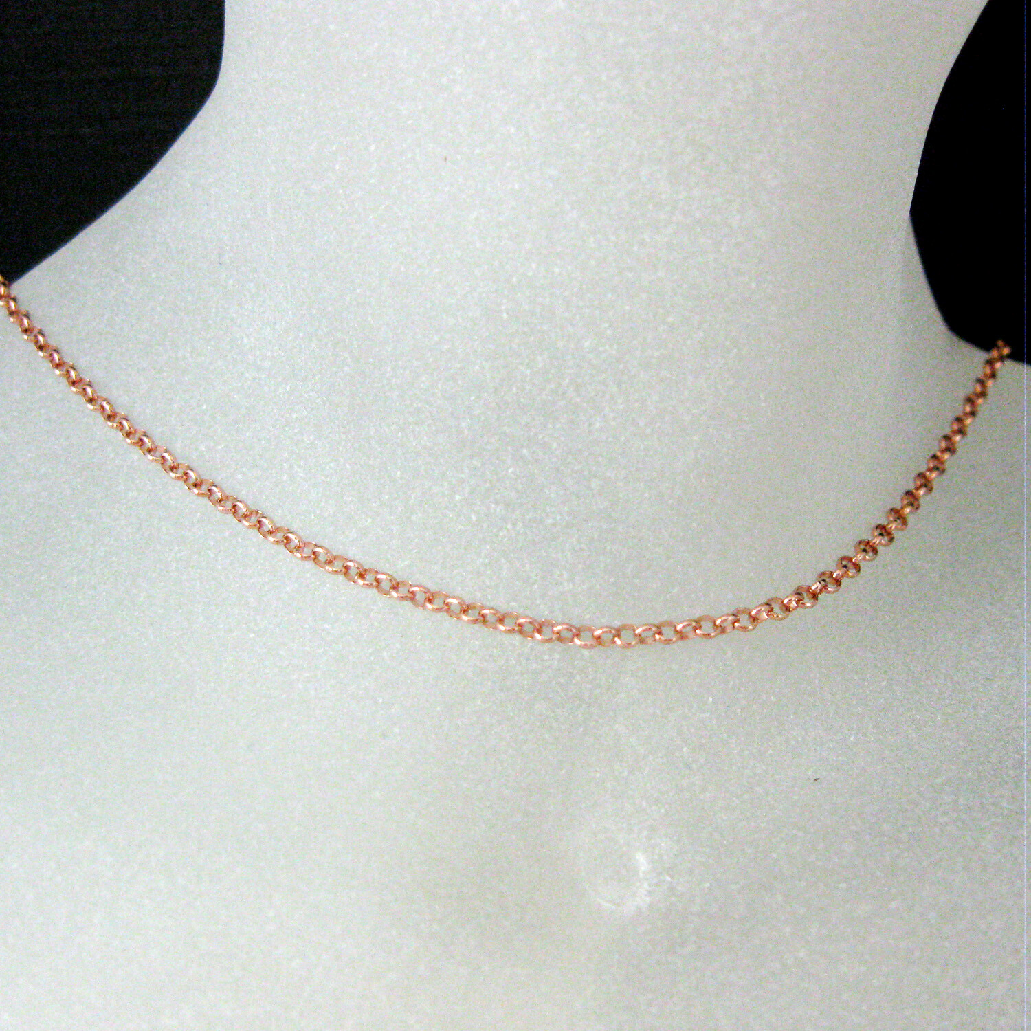 Rose Gold Plated Sterling Silver Necklace,Bracelet,Anklet-Rolo Chain 2mm
