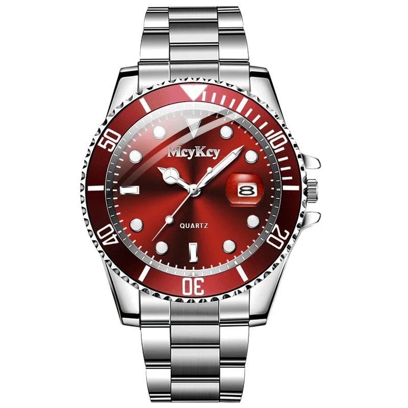 Luxury Men’s Business Watch Stainless Steel Band Quartz Calendar Casual Sports W